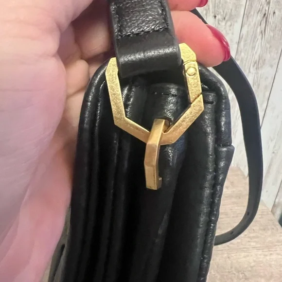 All Saints Ondine Black Leather Shoulder Bag Preppy Moto Classic Chic - Picture 6 of 10